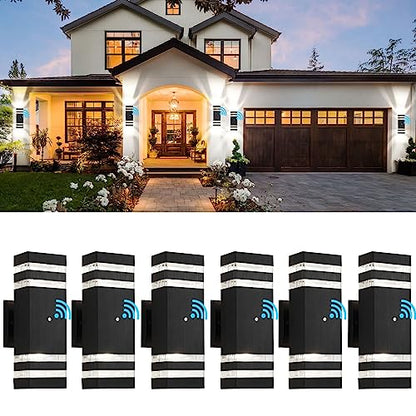 Dusk to Dawn Outdoor Wall Lights Black Exterior Lighting Fixture (6 Count)