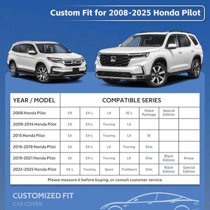 10 Layers SUV Car Cover Custom Fit for Honda Pilot