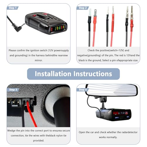 13.8" Radar Detector Hardwire Power Cord