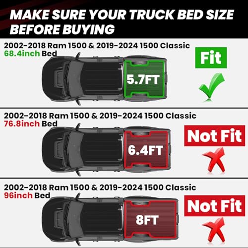 5.7FT Truck Bed Mat for RAM 1500 2009
