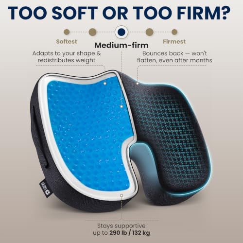 Seat Cushion Memory Foam & Cooling Gel