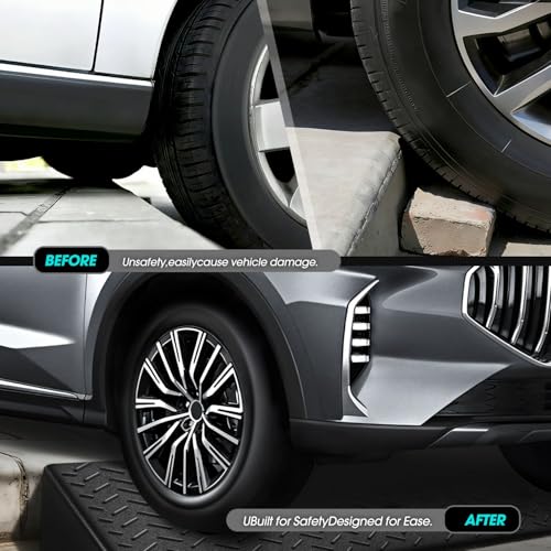 1pcs 5.7" Rise Rubber Curb Ramp Heavy Duty Loading Driveway Ramp Threshold Ramp 38.6" W x 14.8" D x 5.7" H for Loading Dock