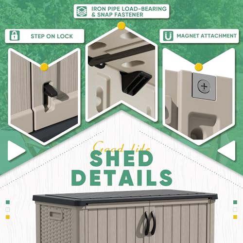 Outdoor Storage Cabinet 50 Cu Ft with Lockable Doors