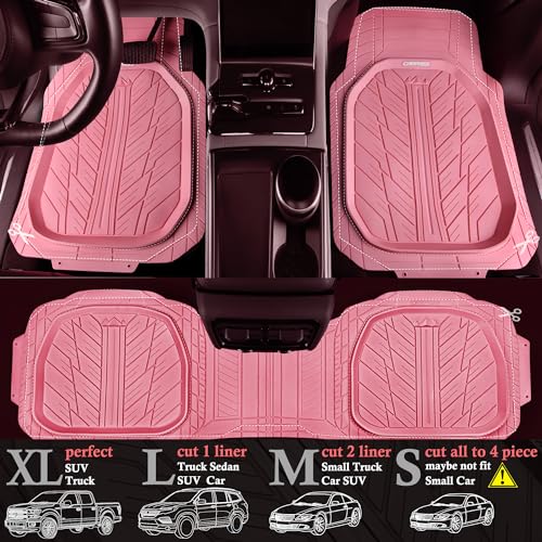 DeepDish Pink Floor Mats for Cars Full Set (4 Count)