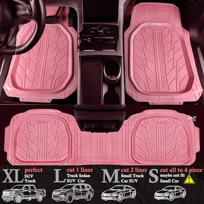 DeepDish Pink Floor Mats for Cars Full Set (4 Count)