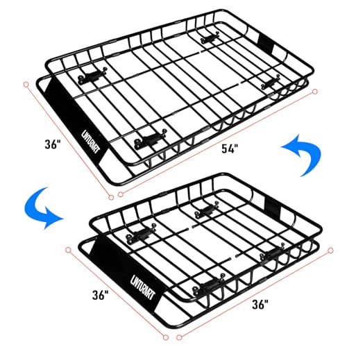 Roof Rack Cargo Basket 54"X36"with Cargo Bag and Net