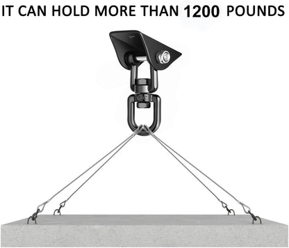 Porch Swing Hanging Kit, 360°Rotating 1200 lb Capacity Hanger for Porch Swing, Hammocks, Swing Chair (2 Pack)