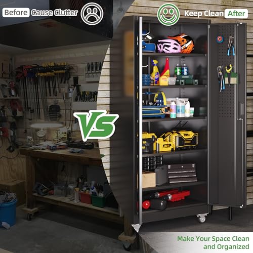 71 in. Garage Storage Cabinet with Wheels