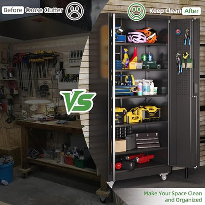 71 in. Garage Storage Cabinet with Wheels