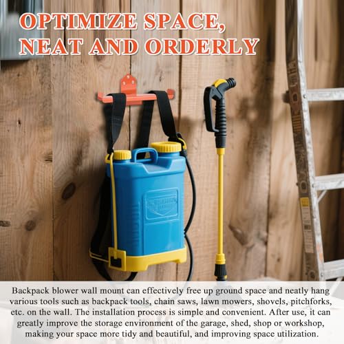 Backpack Leaf Blower Hanger Sprayer Holder Wall Mount 2 Pack