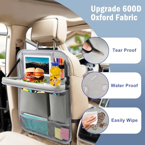 2Pack Car Backseat Organizer with Foldable Table Tray (2 Count)