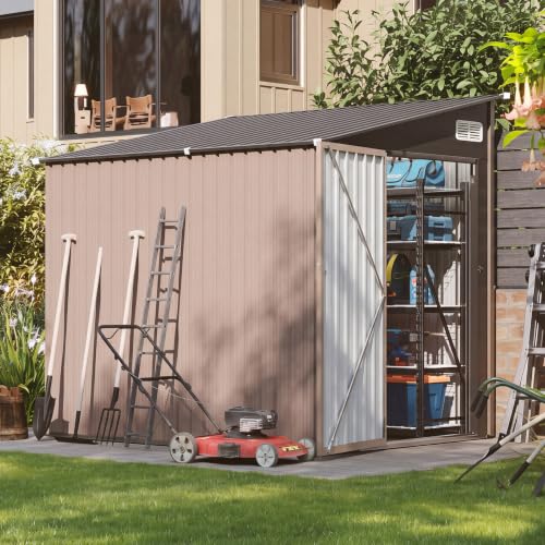 6x8 FT Lean to Metal Storage Shed