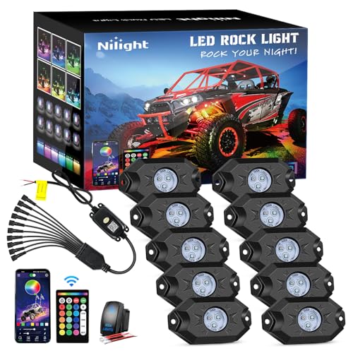 RGB LED Rock Lights Kit 10 Pods Underglow Multicolor Neon Pod