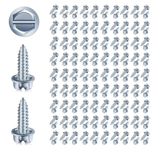 200 Pcs License Plate Mounting Screws for Car Dealers #14 x 3 (200 Count)