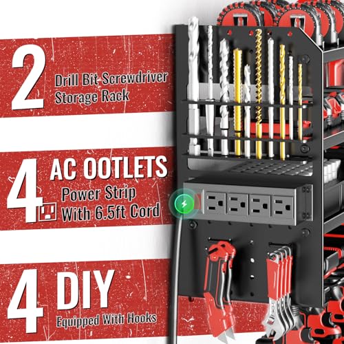 Large Power Tool Organizer Wall Mount with Charging Station