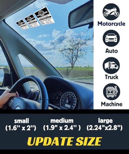 Oil Change Stickers for Windshield Personalized with Your Logo (500 Count)
