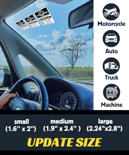 Oil Change Stickers for Windshield Personalized with Your Logo (500 Count)