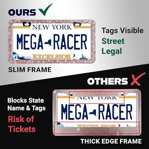 Glamorous Pink Bling License Plate Frame for Women