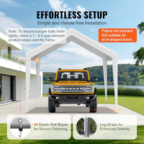 Carport Replacement Canopy Cover 10 x 20 ft