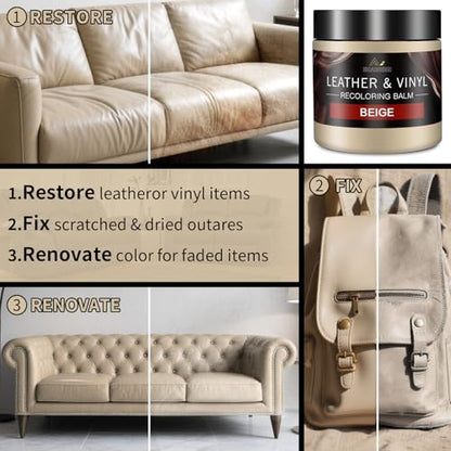 Leather Recoloring Balm and Leather Repair Kit for Furniture