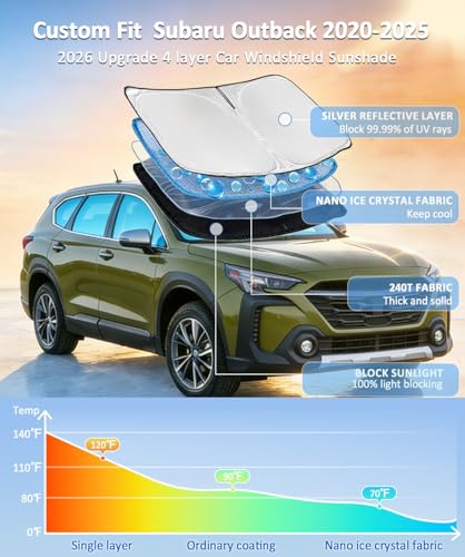 Sun Shade Sunshade for Subaru Outback 2020