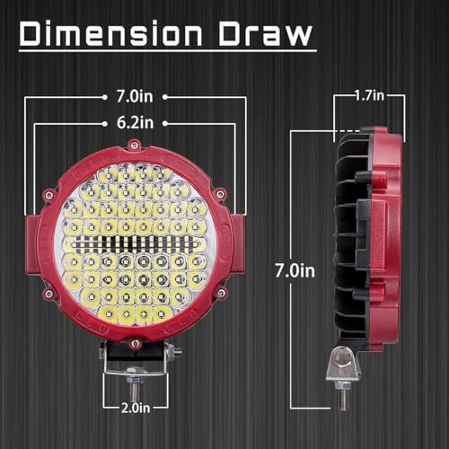 7 Inch Round LED Offroad Driving Lights for Truck (2 Count)