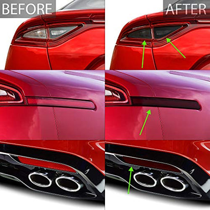 Tail Light Sidemarkers Rear Reflectors Lamp Precut Tint Kit Compatible with and Fits Kia Stinger GT