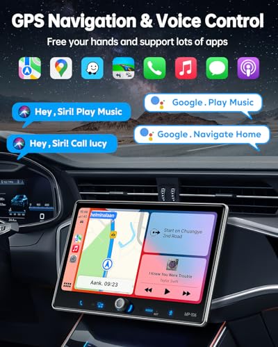 Single Din Car Stereo Wireless Apple Carplay Android Auto Radio