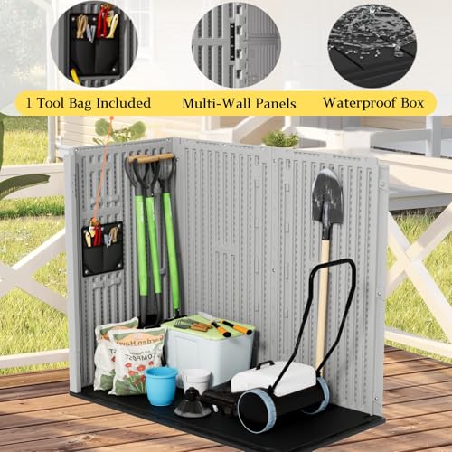 37 Cu.ft Outdoor Storage Cabinet with One Tool Kit