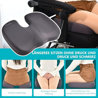 3 PCS Seat Cushion for Carseat Lumbar Support Pillow Car Neck Headrest Pillows Memory Foam Gel Memory Foam Massage Point Seat Pads Pressure Relief Back Cushion for Office Chair (3 Count)