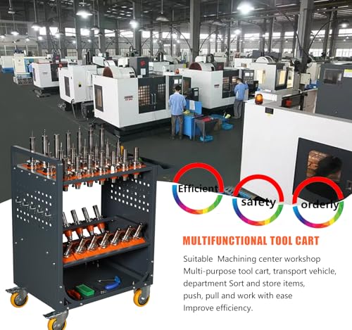 Grey Classic 40 Taper CNC Tool Holder Transfer Cart