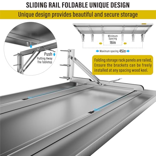 1.3x4ft Adjustable Rail Type Folding Storage Rack Shelf