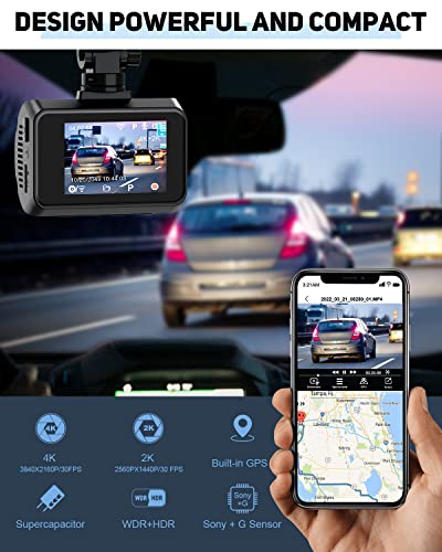4K Dash Cam Front and Rear