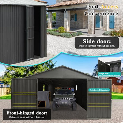 Domi 12x25FT Outdoor Metal Garage Shed