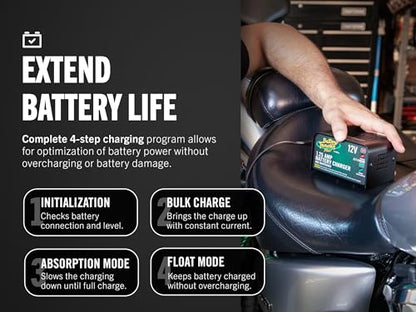 Plus 12V 1.25 AMP Car & Motorcycle Battery Charger and Maintainer