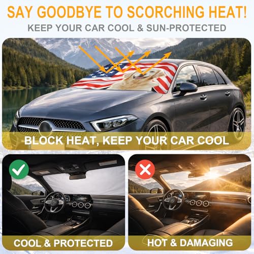 Custom Windshield Cover for ice and Snow Personalized car Windshield Snow Cover Add Your Photo Logo Text Image All Seasons Sunshade Cover Universal for SUV Truck Sedan Van