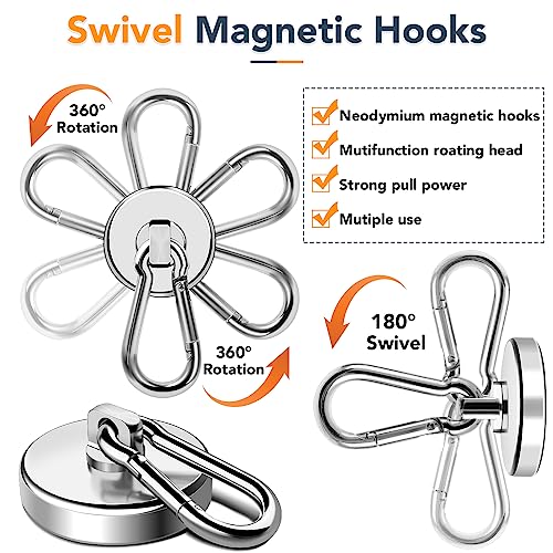 Magnetic Hooks Heavy Duty 110LBS+ Strong Neodymium Magnets