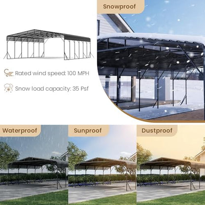 20'x30' Carport with Galvanized Steel Roof