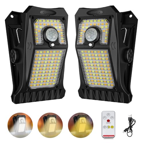 118Leds Solar Lights Outdoor Clip Motion Sensor Lights Security Light 3 Modes (2 Count)