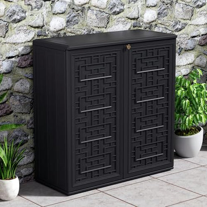 Indoor Outdoor Storage Cabinet Waterproof with Shelf