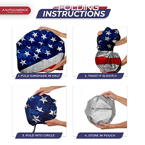 1 Piece Windshield Sun Shade Grunge American Flag