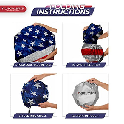 1 Piece Windshield Sun Shade Grunge American Flag