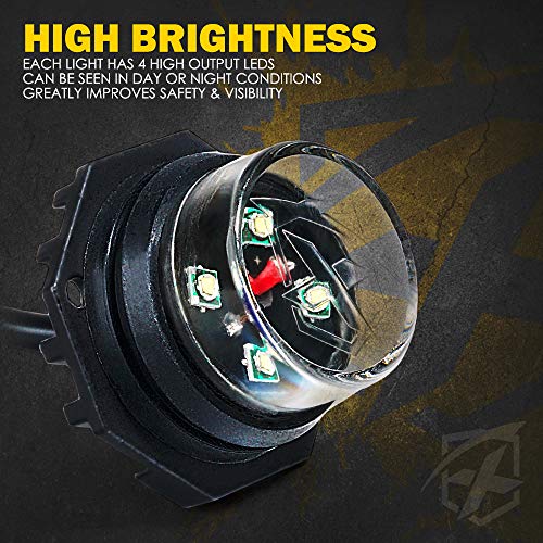 White Amber LED Hideaway Strobe Lights Kit