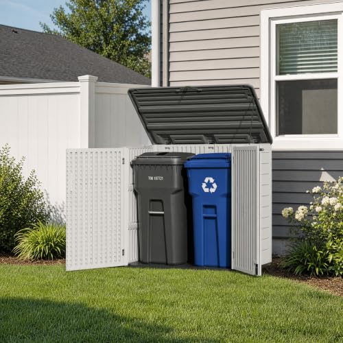 Outdoor Storage Cabinet 38 Cu.Ft Horizontal Resin Storage Shed