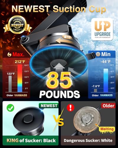 Pro Version] Universal Car Phone Mount [Super Suction Cup] Dashboard Phone Holder