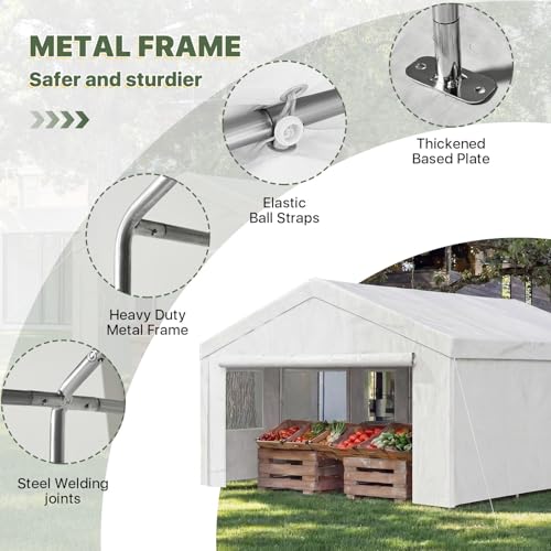 Carport 12x20 Heavy Duty Carport Canopy Portable Garage