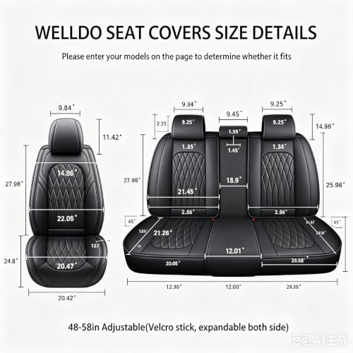 Nappa Faux Leather Car Seat Covers Full Set (5 Count)