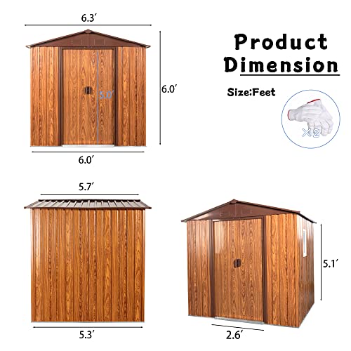 6x6 FT Outdoor Storage Shed