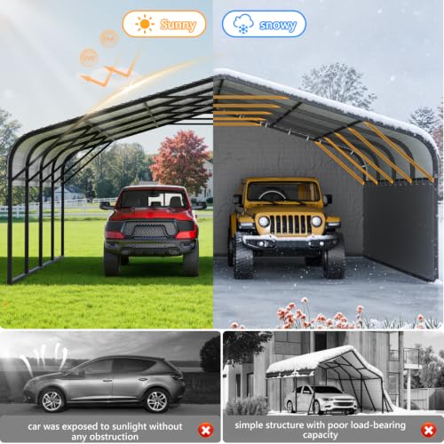 20x20 Metal Carport with Removable Sidewalls