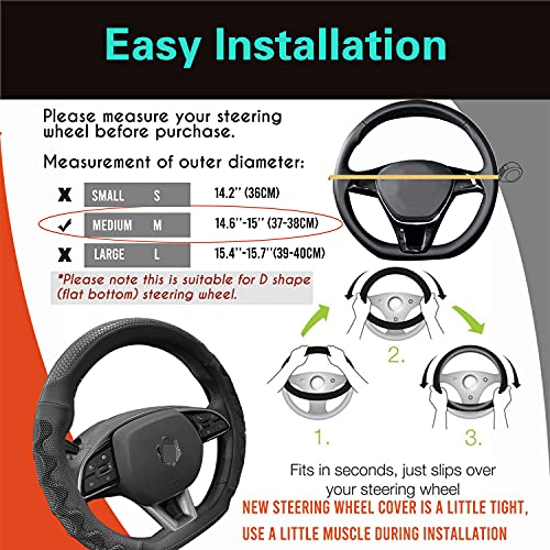 D Shaped Steering Wheel Cover Great Grip 14.5